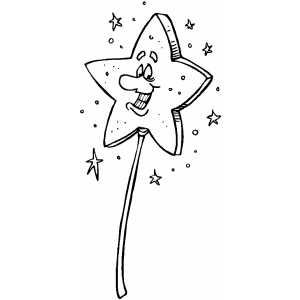 Smiling magic wand coloring sheet