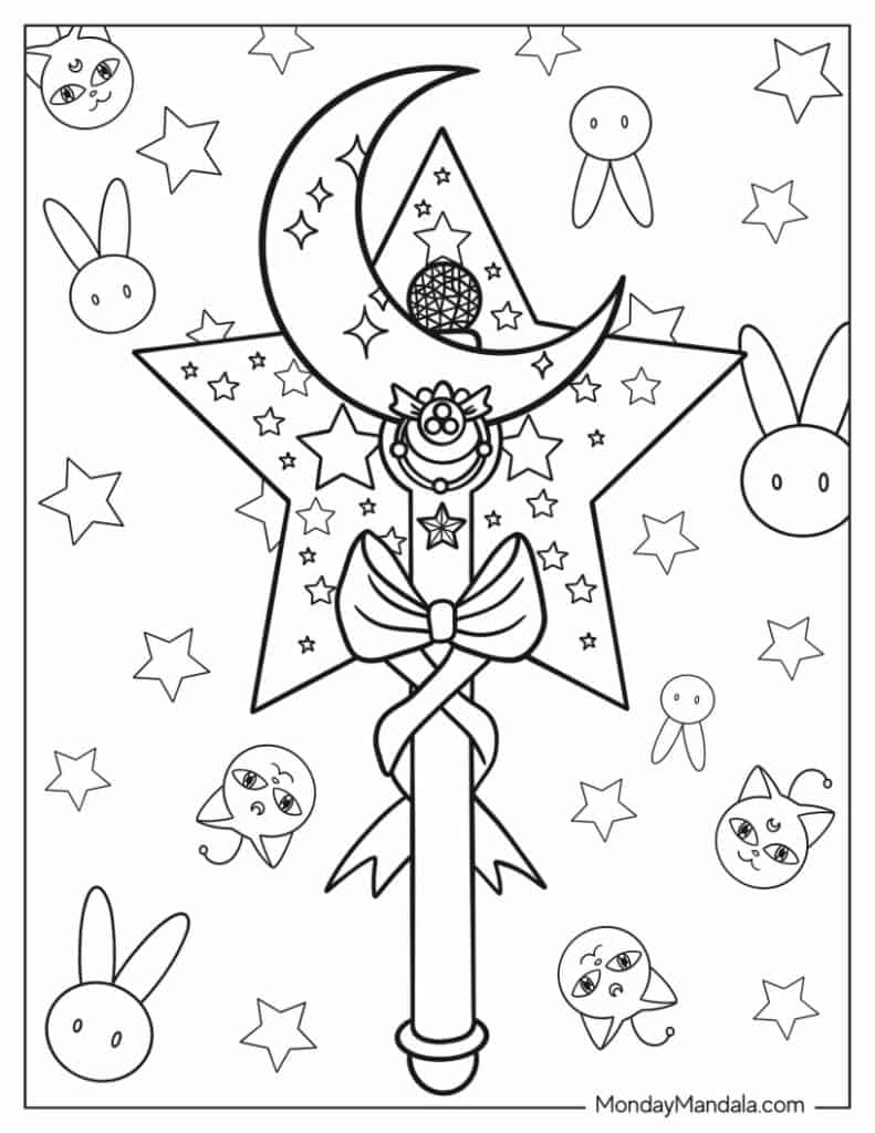 Sailor moon coloring pages free pdf printables