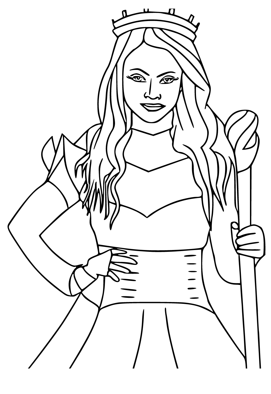 Free printable descendants wand coloring page for adults and kids