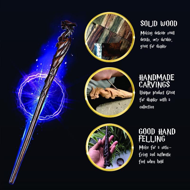 Cheap fire magic wand around props scepter shooting flash flame paper color props accessories cosplay wizard wands magical dragon wand