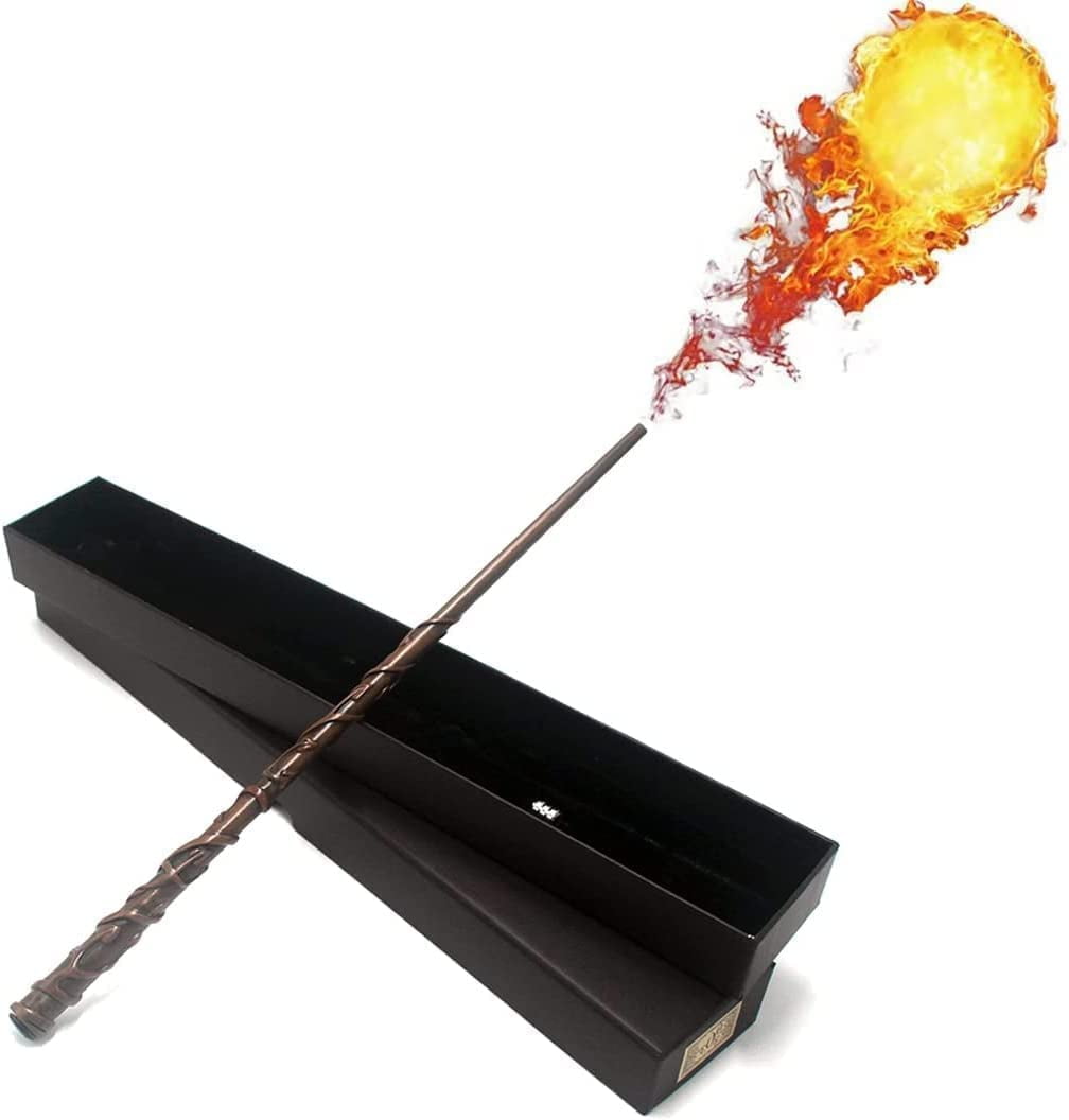 Fireball magic wand electronic fire flasher magic wands flame cosplay shooting flash staff wand with fireball spray effect pap