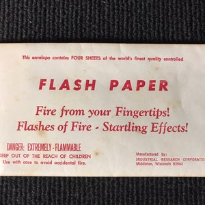 Magic flash paper