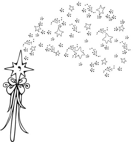 Fairy wand sprinkles coloring page free printable coloring pages