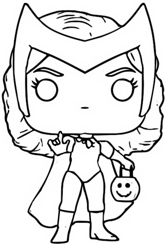 Coloring page wandavision funko pop halloween