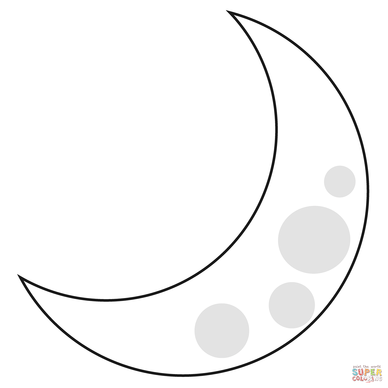 Crescent moon emoji coloring page free printable coloring pages