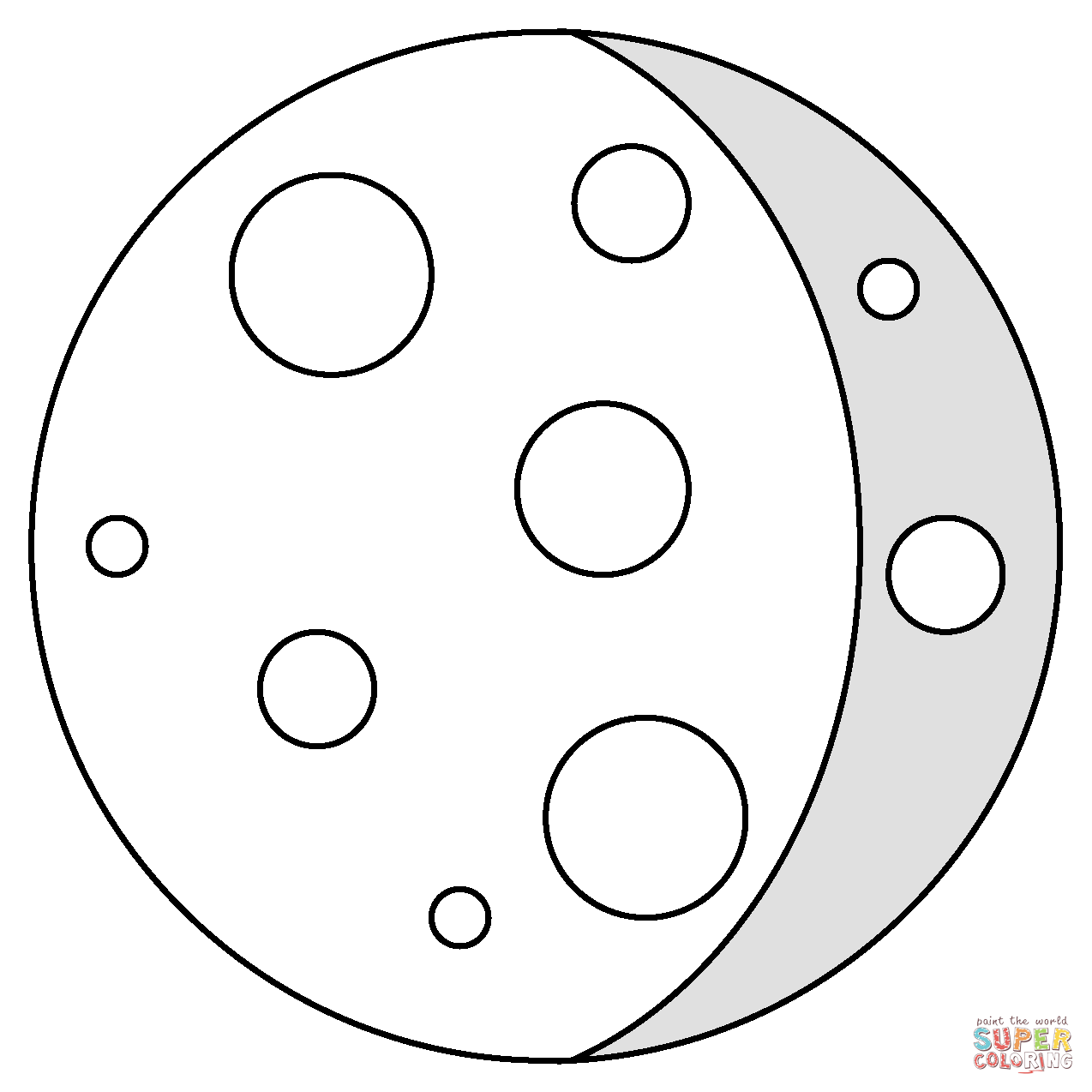 Waning gibbous moon emoji coloring page free printable coloring pages