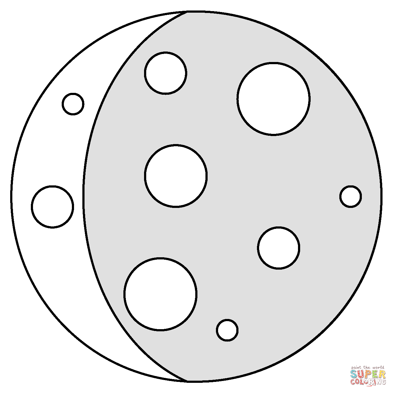 Waning crescent moon emoji coloring page free printable coloring pages