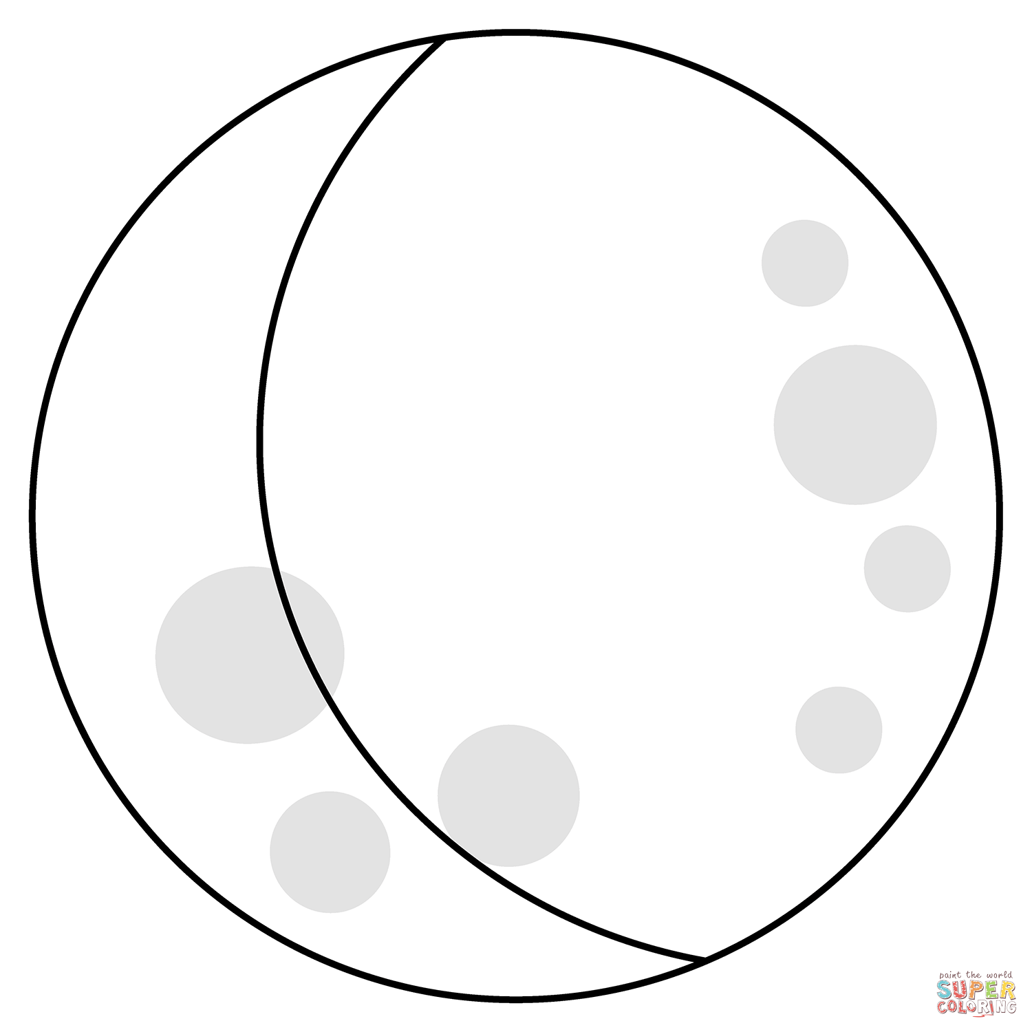 Waning crescent moon emoji coloring page free printable coloring pages