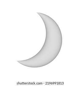 Waning crescent moon icon d design stock illustration