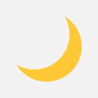 Yellow crescent moon vectors illustrations for free download