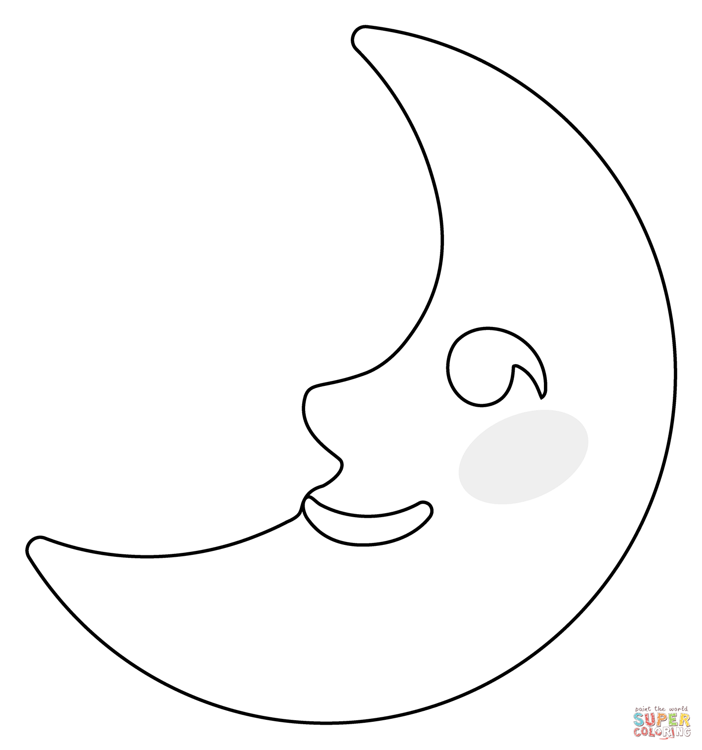 First quarter moon face emoji coloring page free printable coloring pages