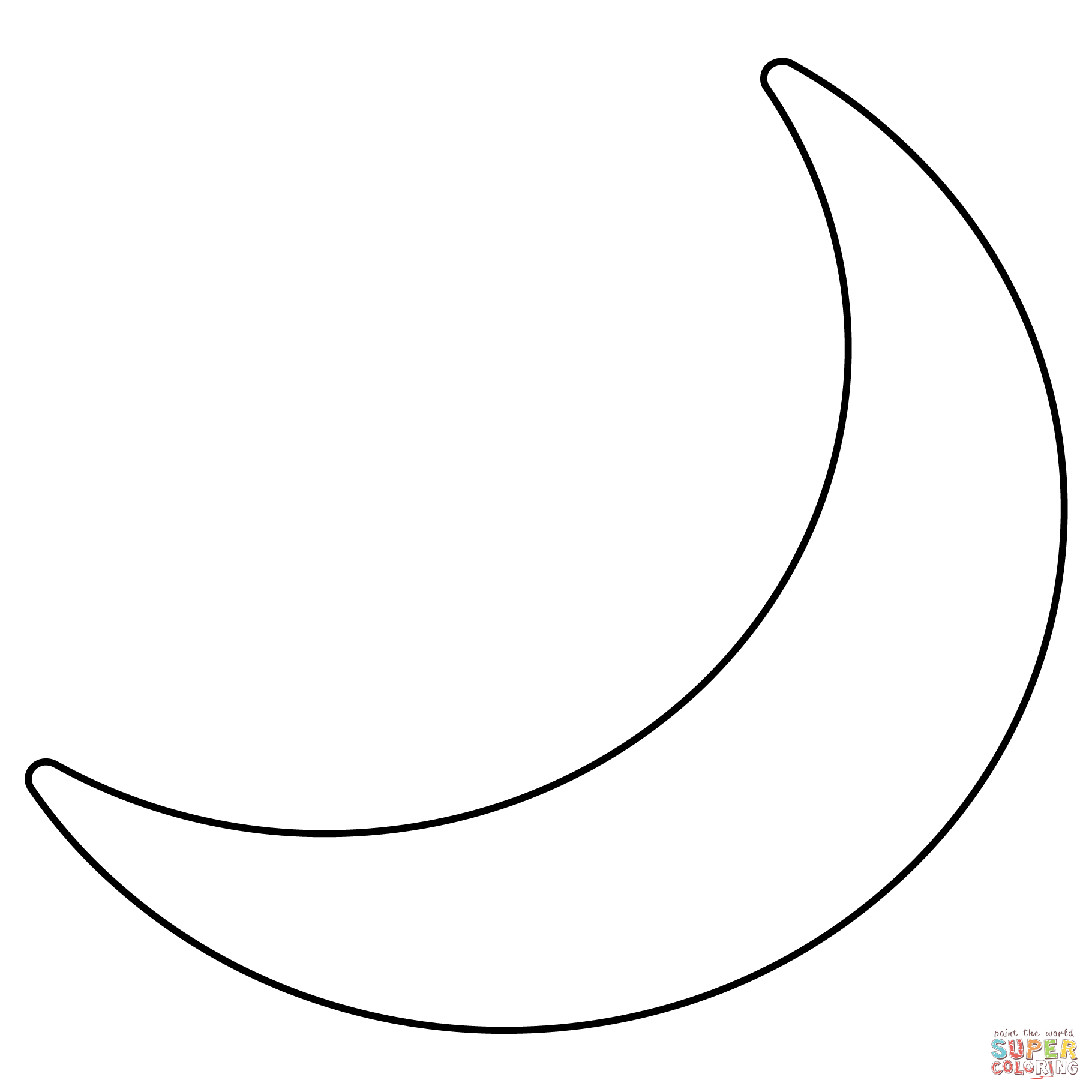 Crescent moon emoji coloring page free printable coloring pages