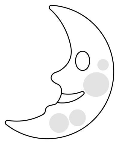 First quarter moon face emoji coloring page free printable coloring pages