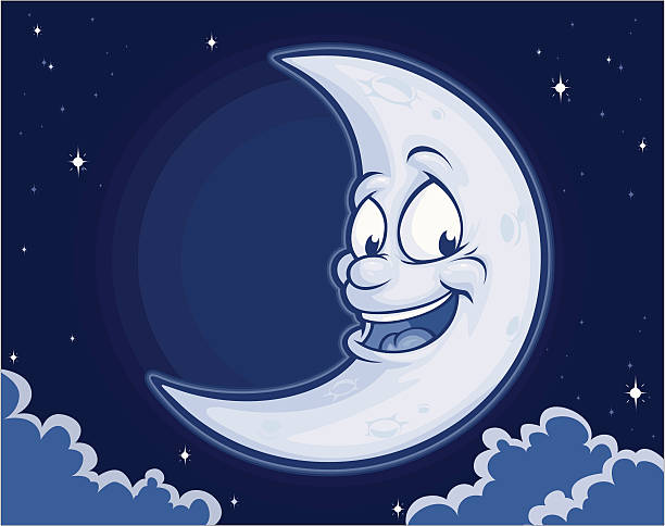 Smiling half moon stock illustrations royalty