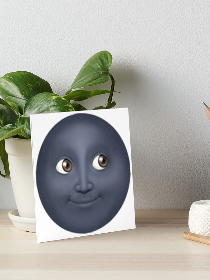 New moon emoji art board print for sale by emojiqueen