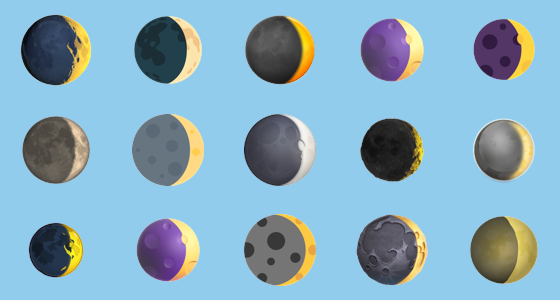 Ð waxing crescent moon emoji