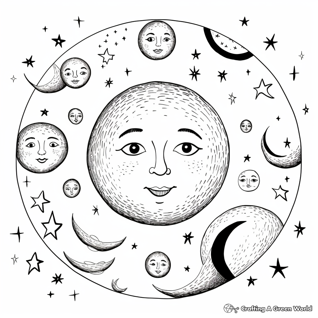 Full moon coloring pages