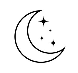 Crescent moon outline vector images over