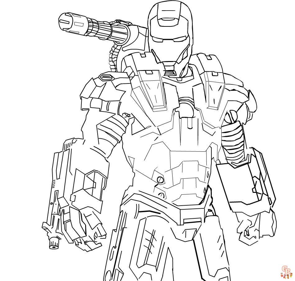 Unleash your creativity with war machine coloring pages