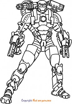 Avengers war machine coloring pages to print