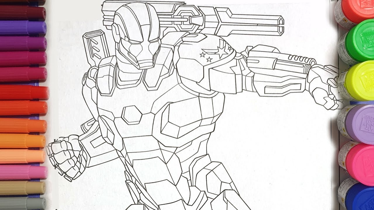 Avengers endgame war machine how to draw the avengers coloring pages coloring for kids