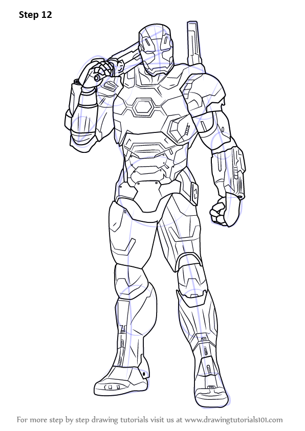 How to draw war machine from captain america civil war captain america civil war step by step