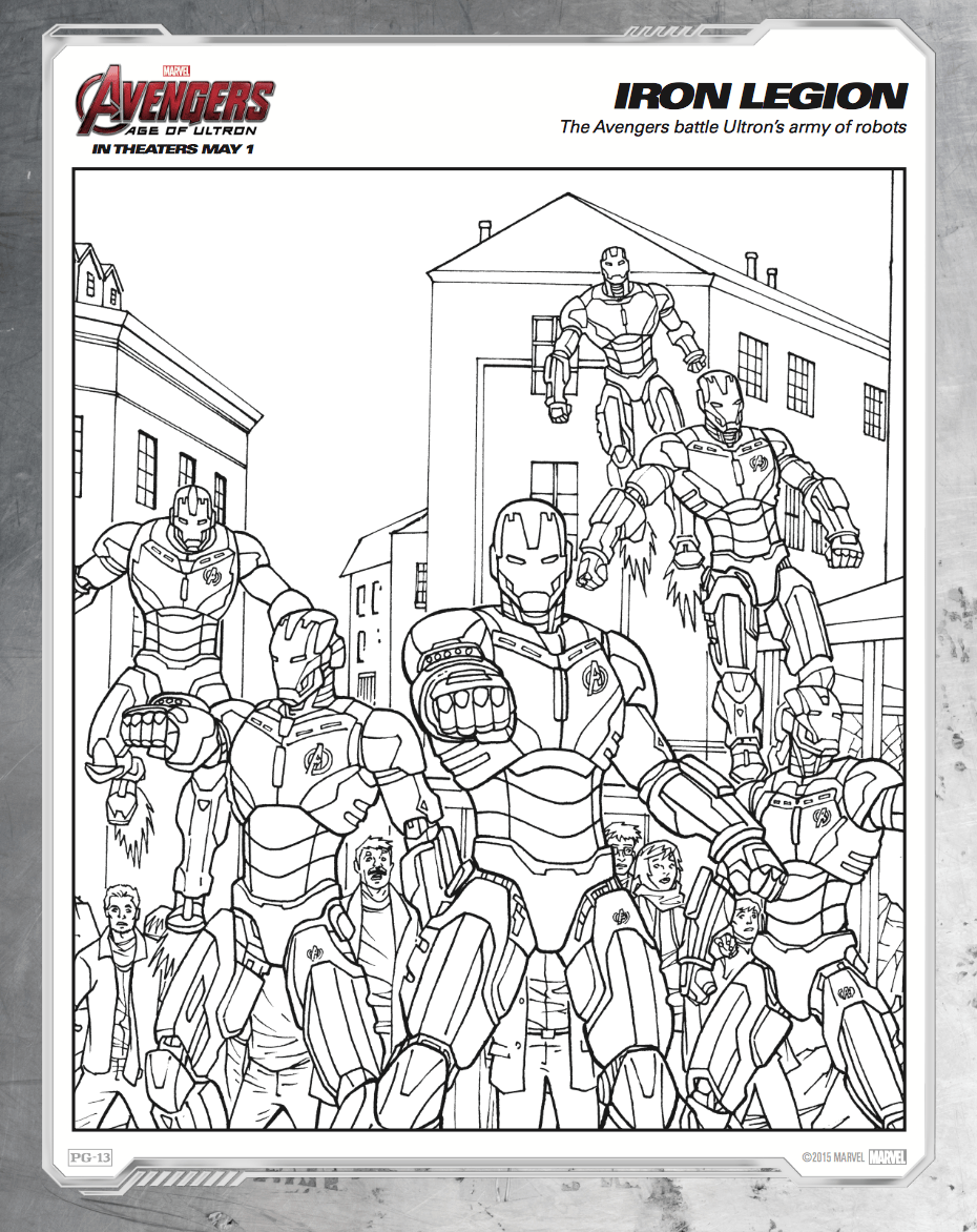 Free printable avengers age of ultron coloring sheets