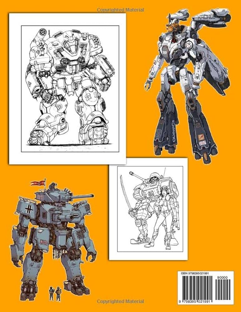 Battle machine coloring book coloring pages with war machine illustrations such as robot and more for stress relief relaxation recker phenix books