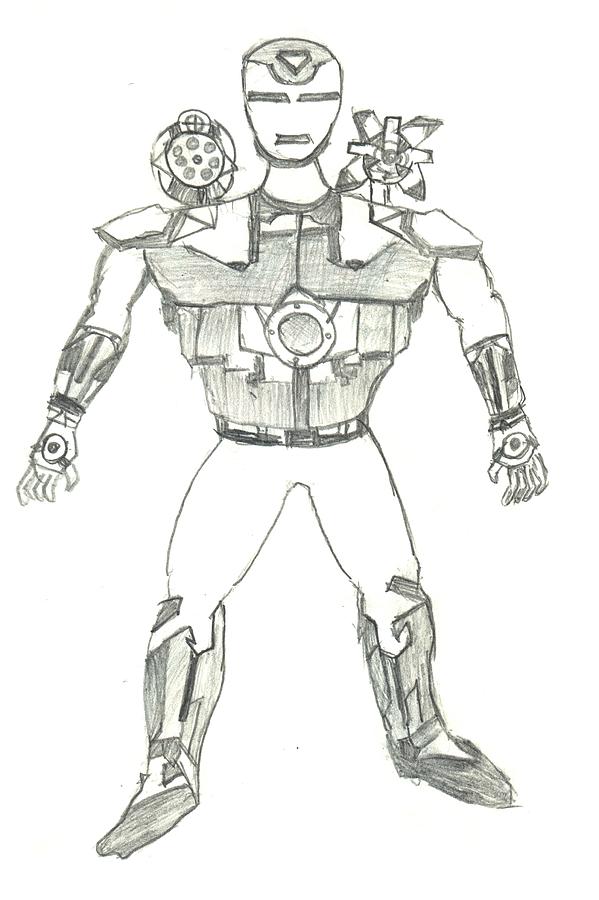 Ironman war machine drawing by kartikeya mishra