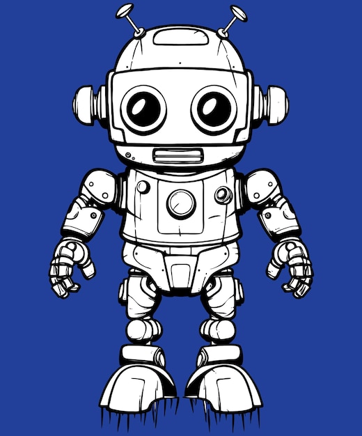 Free vector cute coloring page detailed war machine