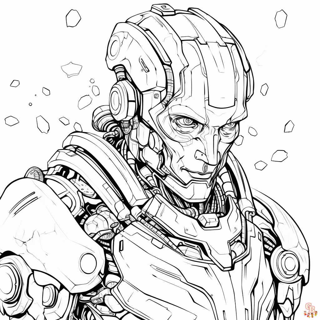 Printable cyborg coloring pages free for kids and adults