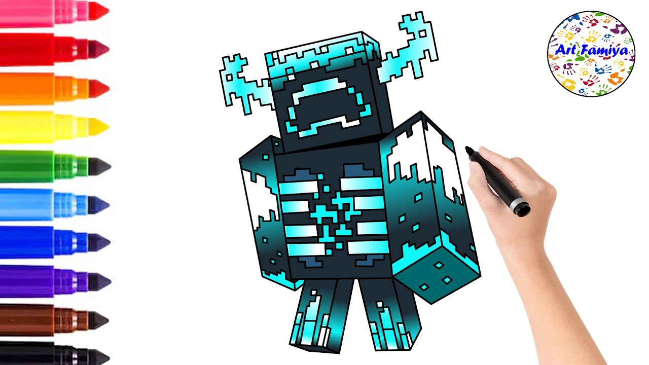 How to draw the warden minecraft the warden drawing easy minecraft drawing tutorial