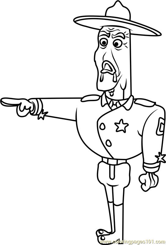 Warden coloring page for kids