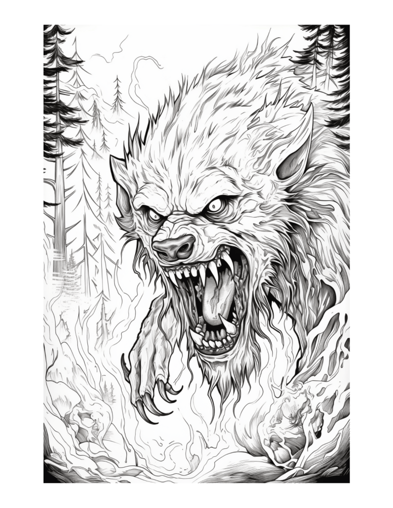 Werewolf legends beastly coloring pages for fearless artists