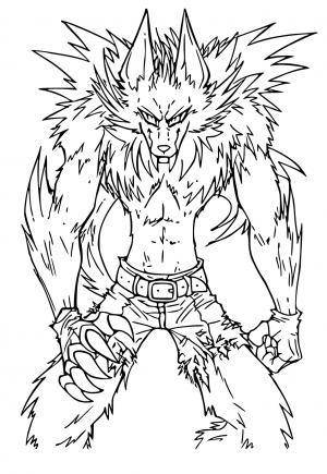 Free printable werewolf coloring pages for adults and kids