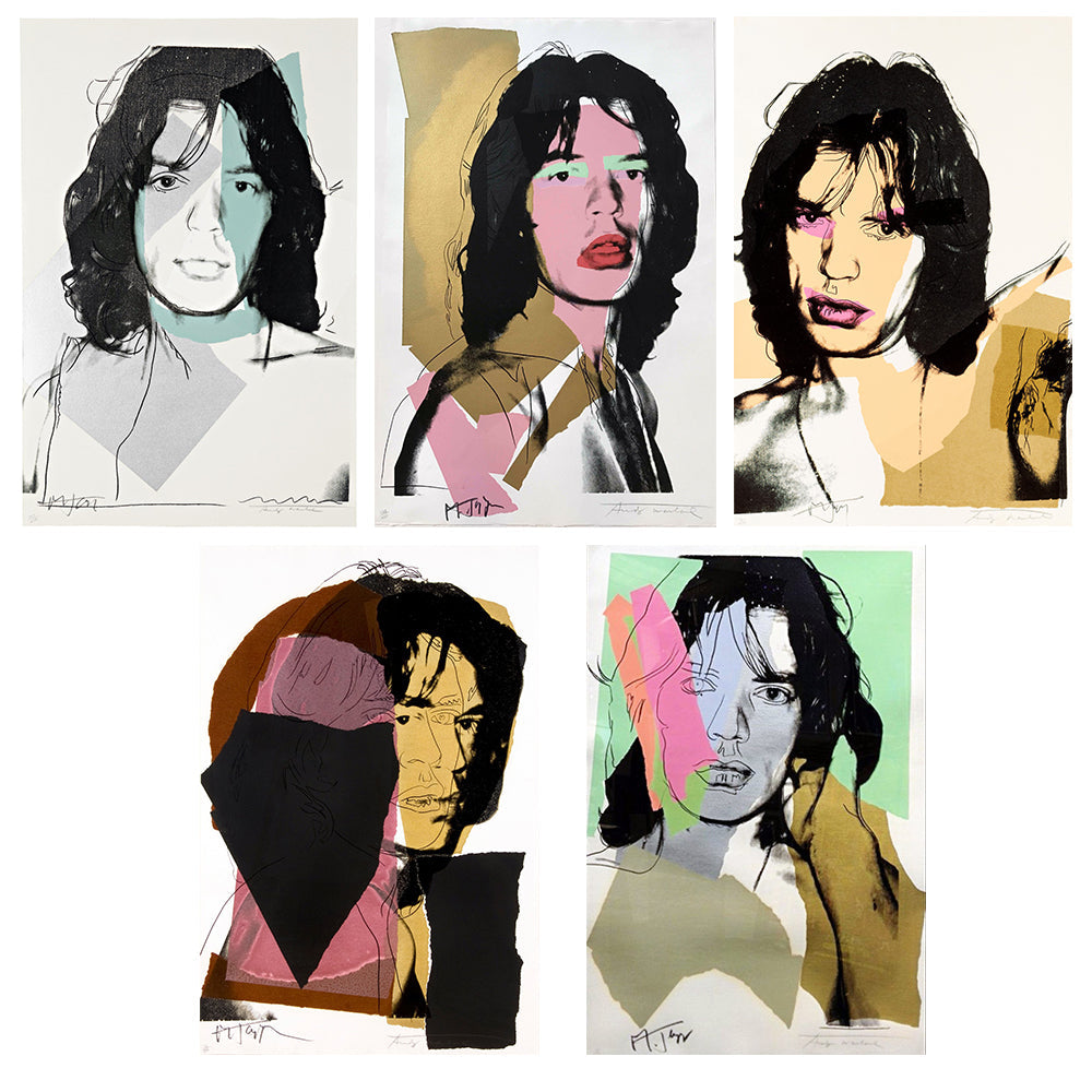 Set of andy warhols portraits of mick jagger paintings