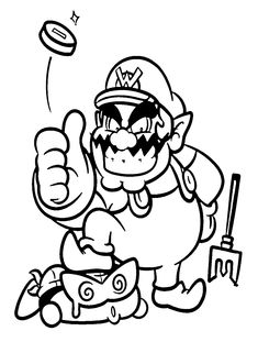 Wario coloring pages ideas coloring pages for kids coloring pages art tools