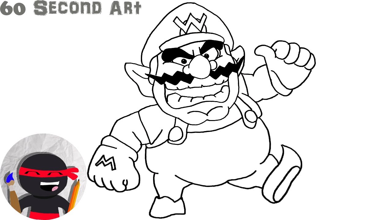 How to draw wario easy step by step tutorials for beginners