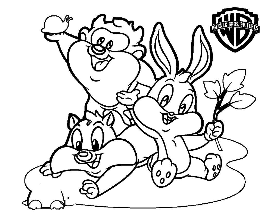 Baby looney tunes warner bros coloring page for children baby looney tunes bunny coloring pages cartoon coloring pages