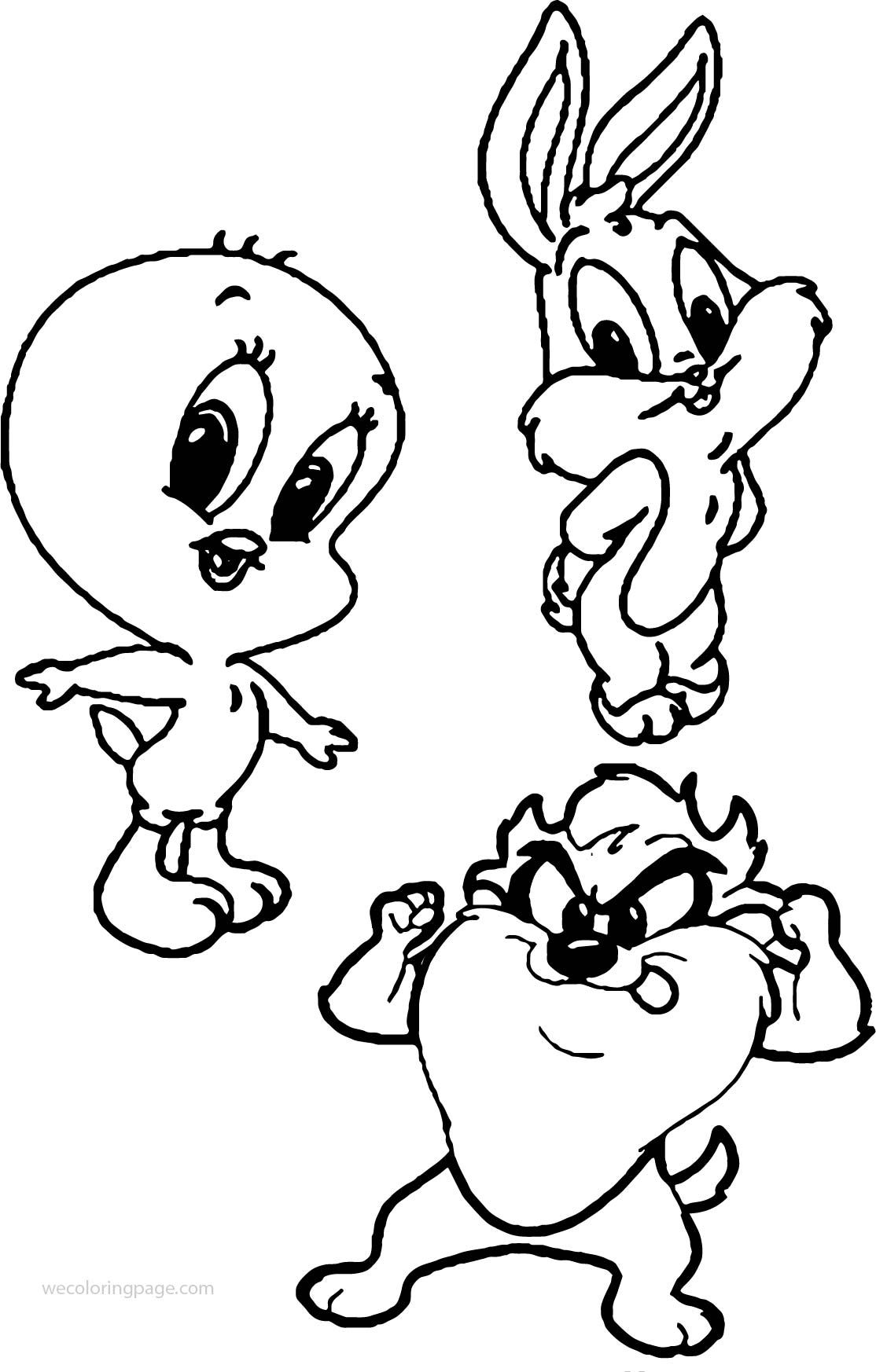 Warner bros baby looney three character tunes coloring page