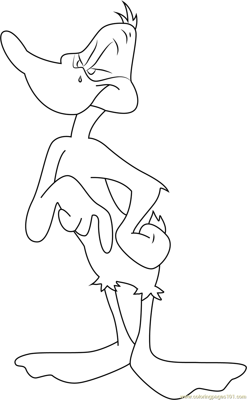 Daffy duck by warner bros coloring page for kids