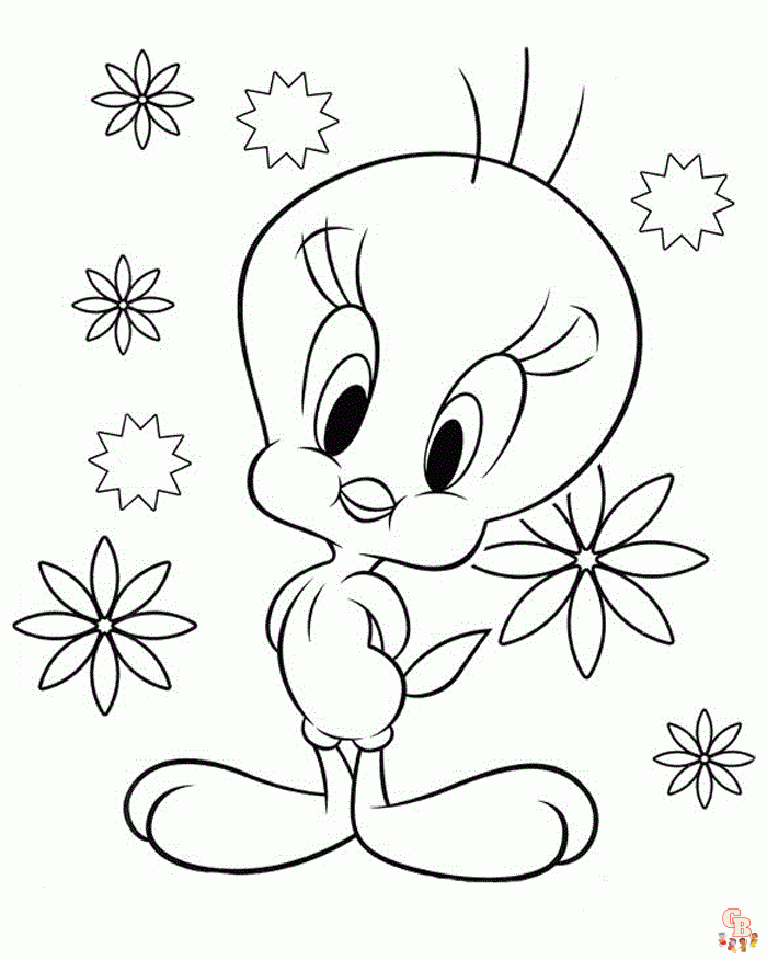 Tweety bird coloring pages free printable and easy coloring