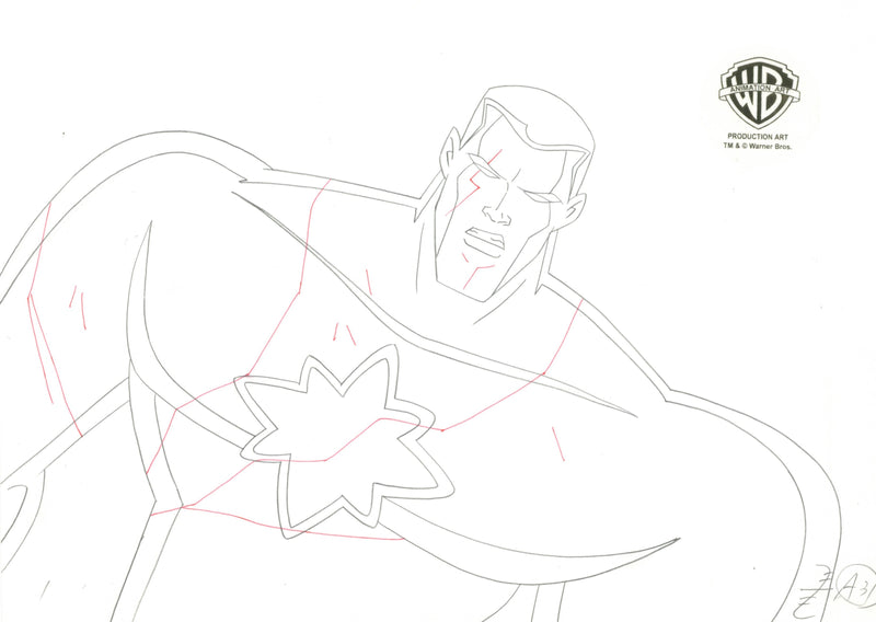 Justice league unlimited original production drawing captain atom â choice fine art