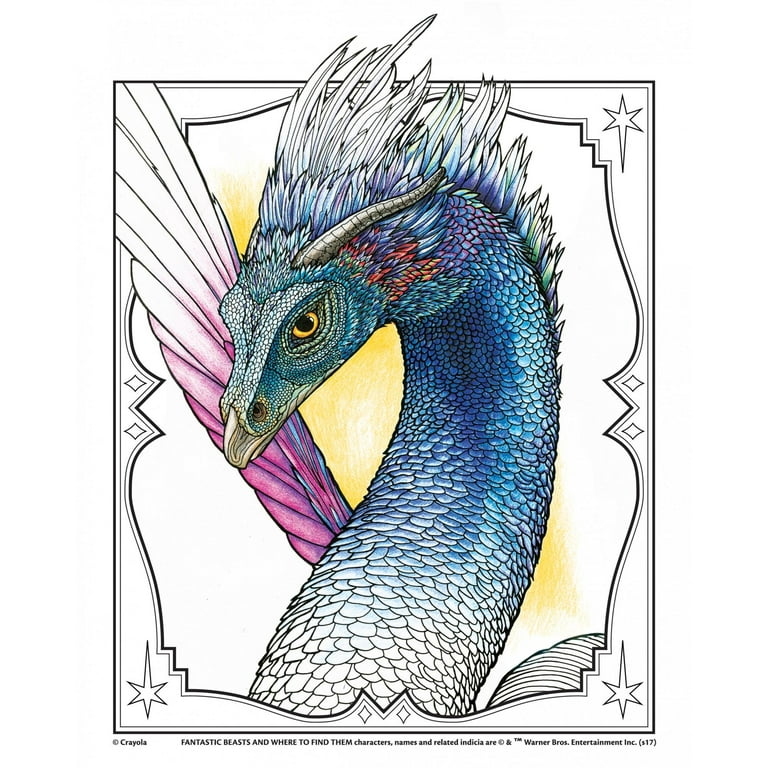 Crayola art with edge fantastic beasts coloring book gift pages