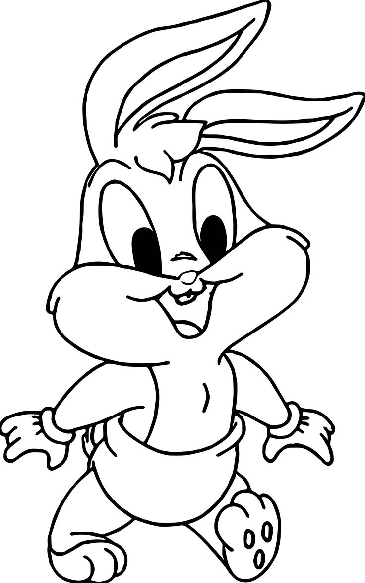 Warner bros baby looney tunes bugs bunny walking coloring page