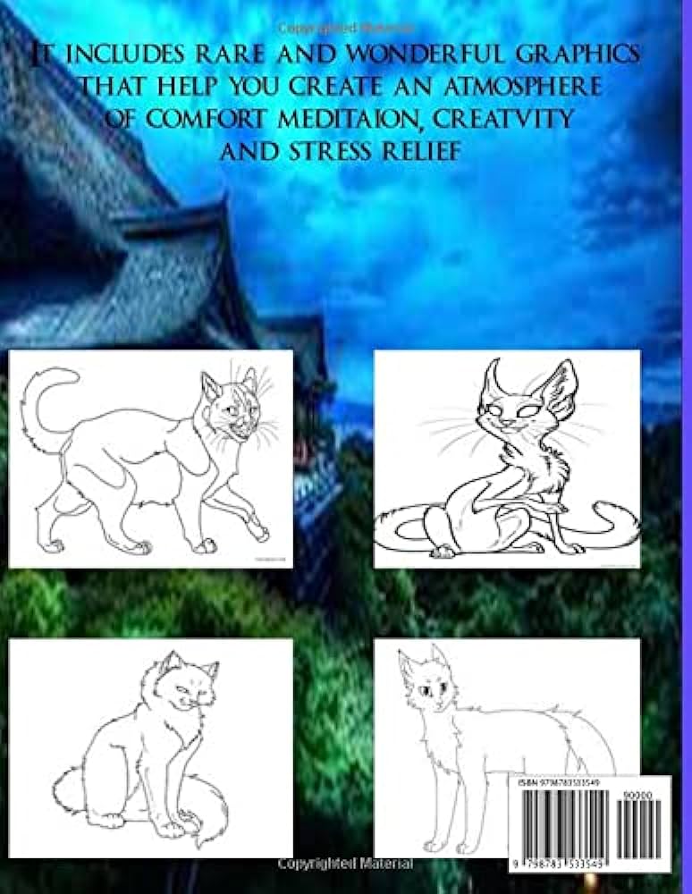 Warrior cats coloring book exclusive coloring pages with artistic illustrations for fans of all ages by publishing kuzmax