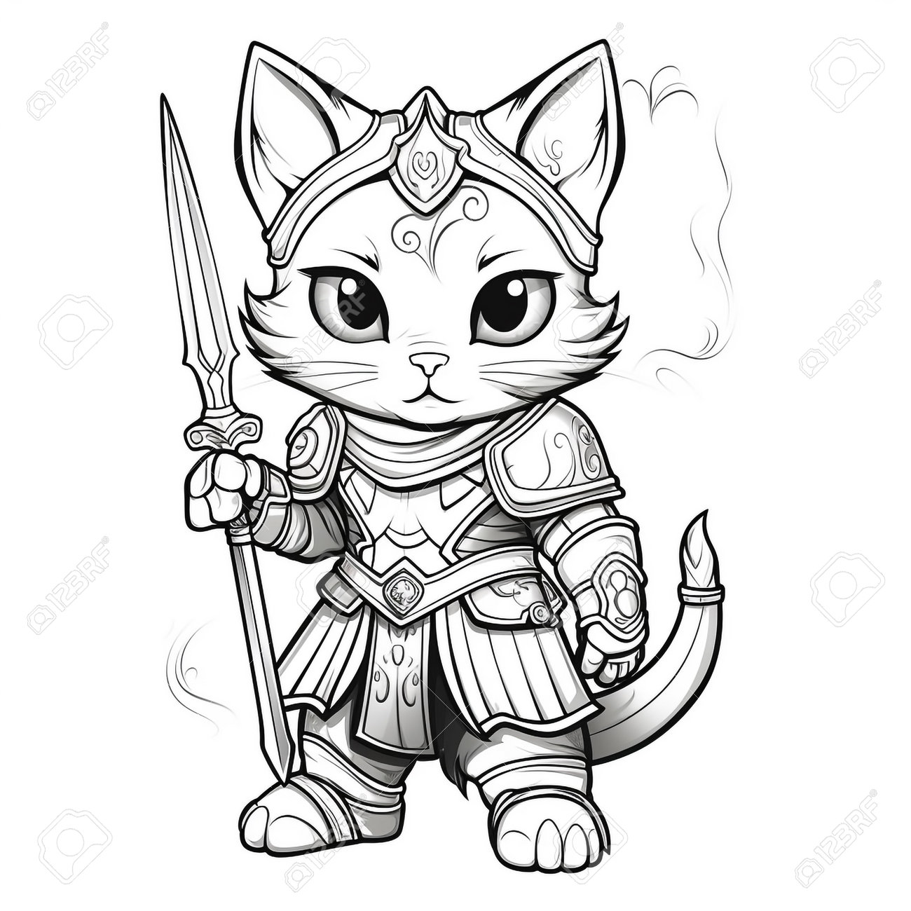 Fantasy cats coloring pages stock photo picture and royalty free image image