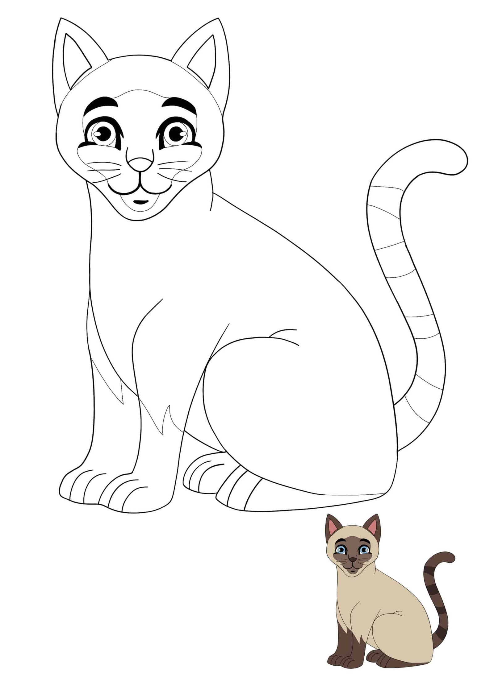 Siamese cat coloring pages