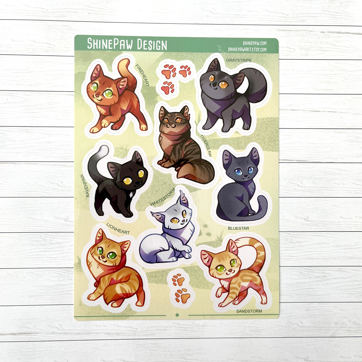 Warrior cats sticker sheet