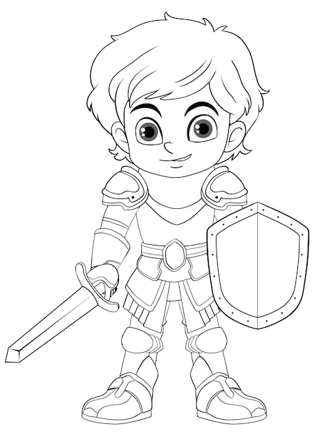 Warrior coloring page vectors illustrations for free download